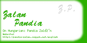 zalan pandia business card